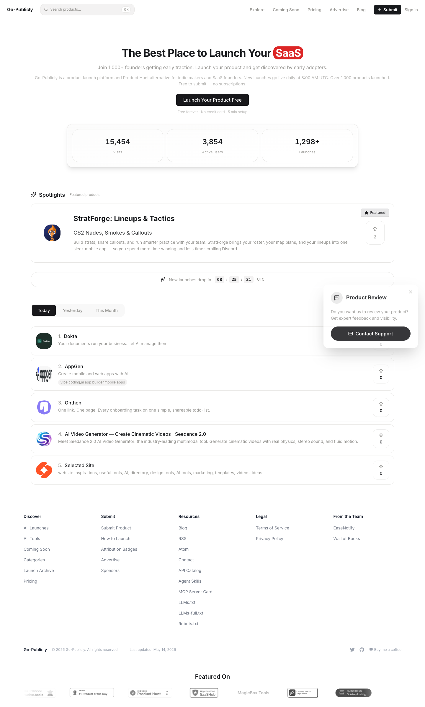 GoPublicly full landing page screenshot