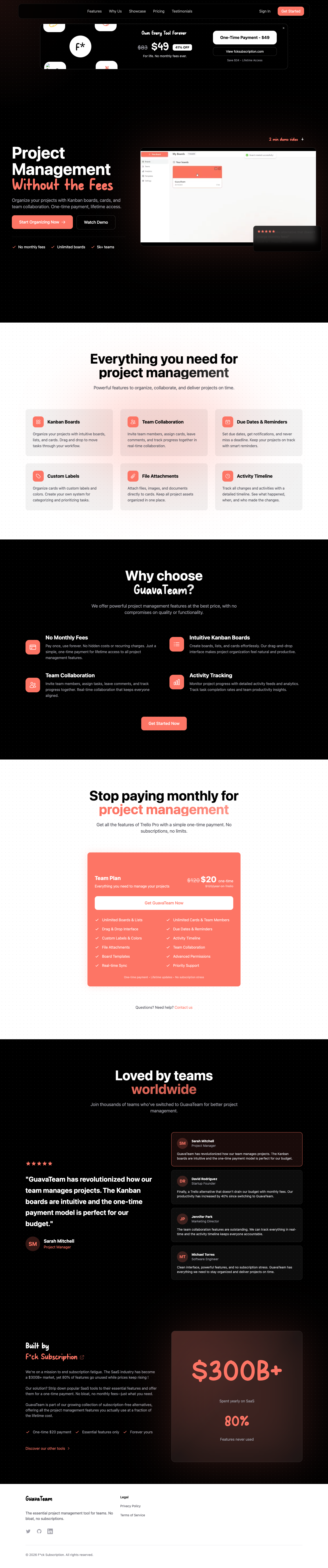 GuavaTeam full landing page screenshot