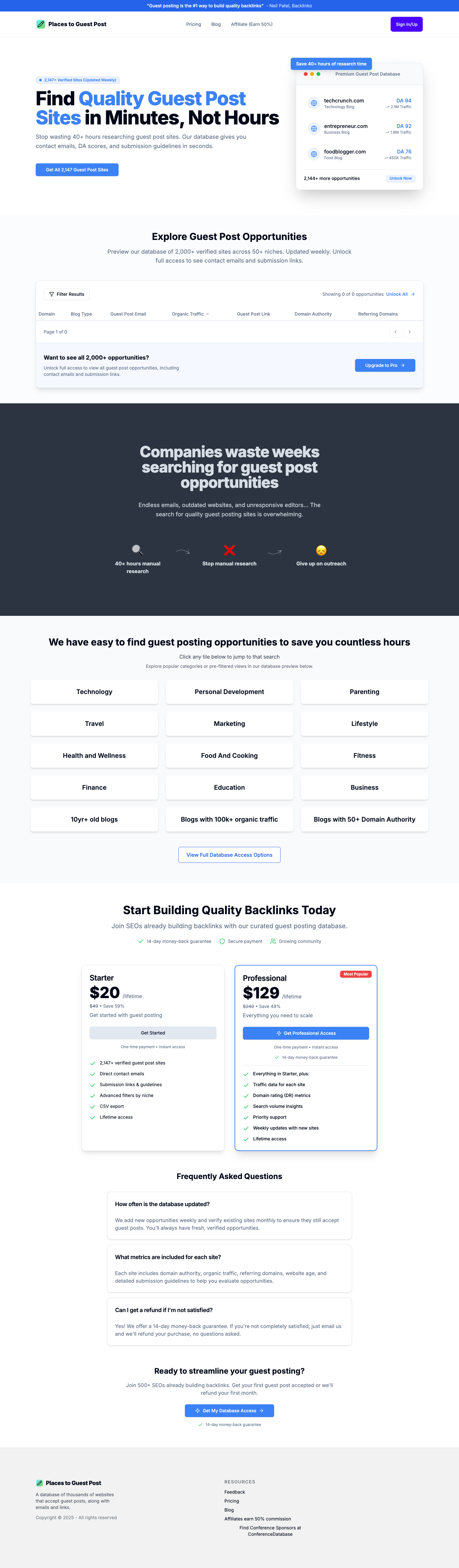 Guest Post DB full landing page screenshot