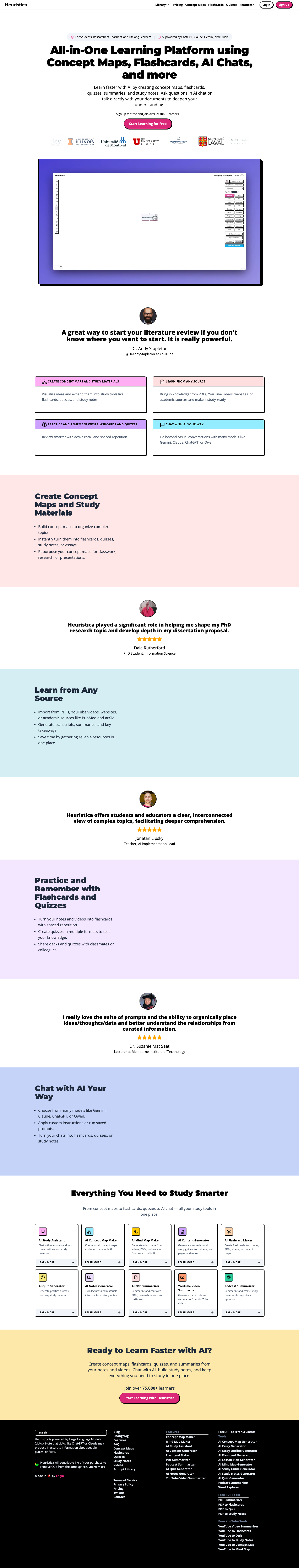 Heuristica full landing page screenshot