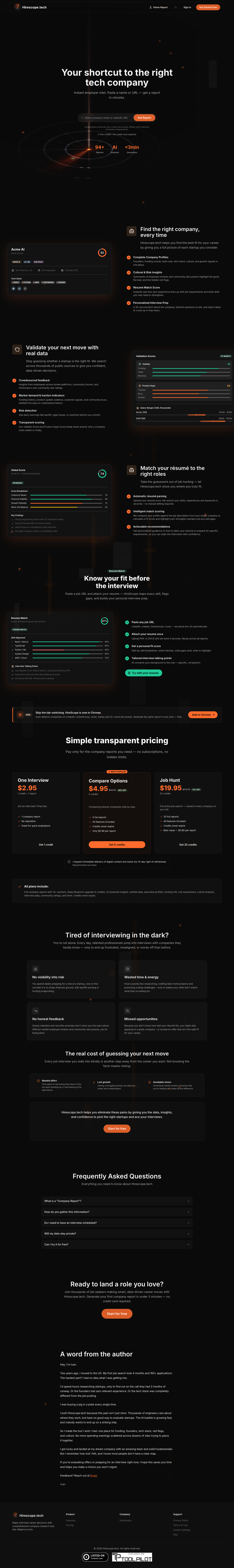 HireScope full landing page screenshot
