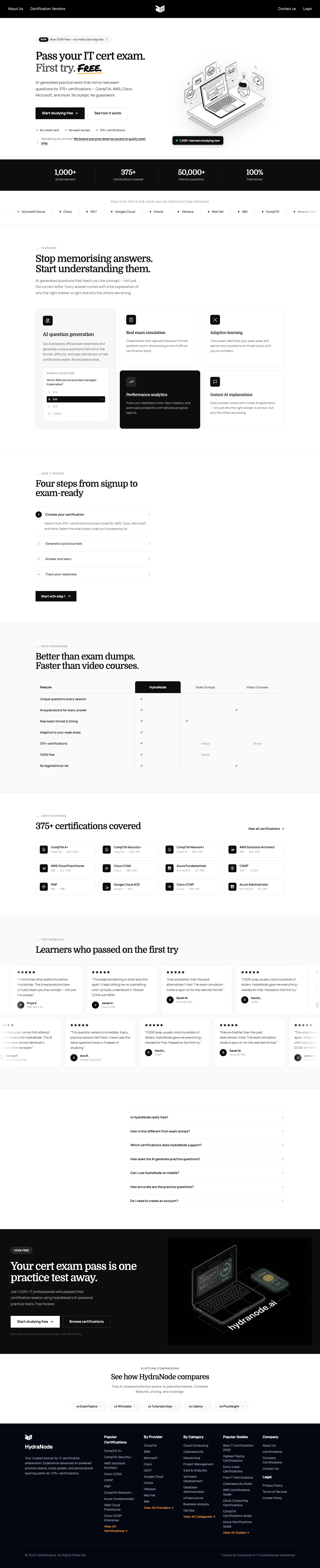 hydranode.ai full landing page screenshot