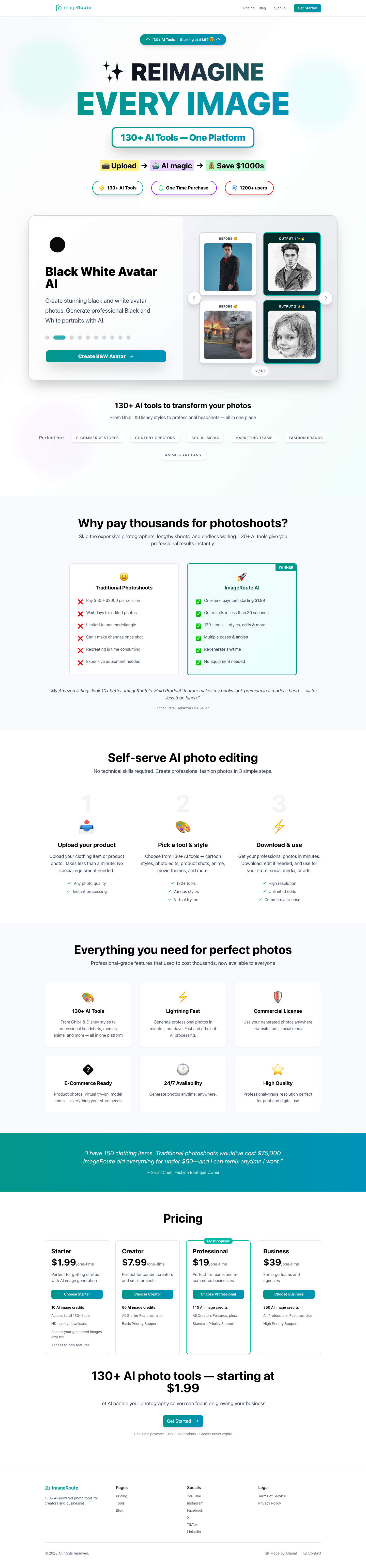 ImageRoute full landing page screenshot
