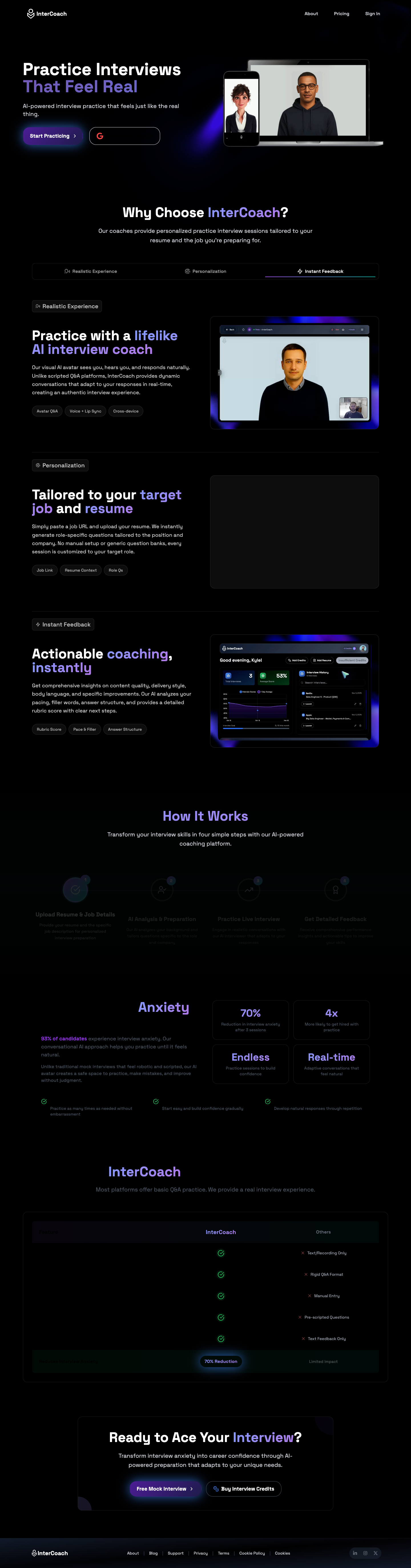 InterCoach full landing page screenshot