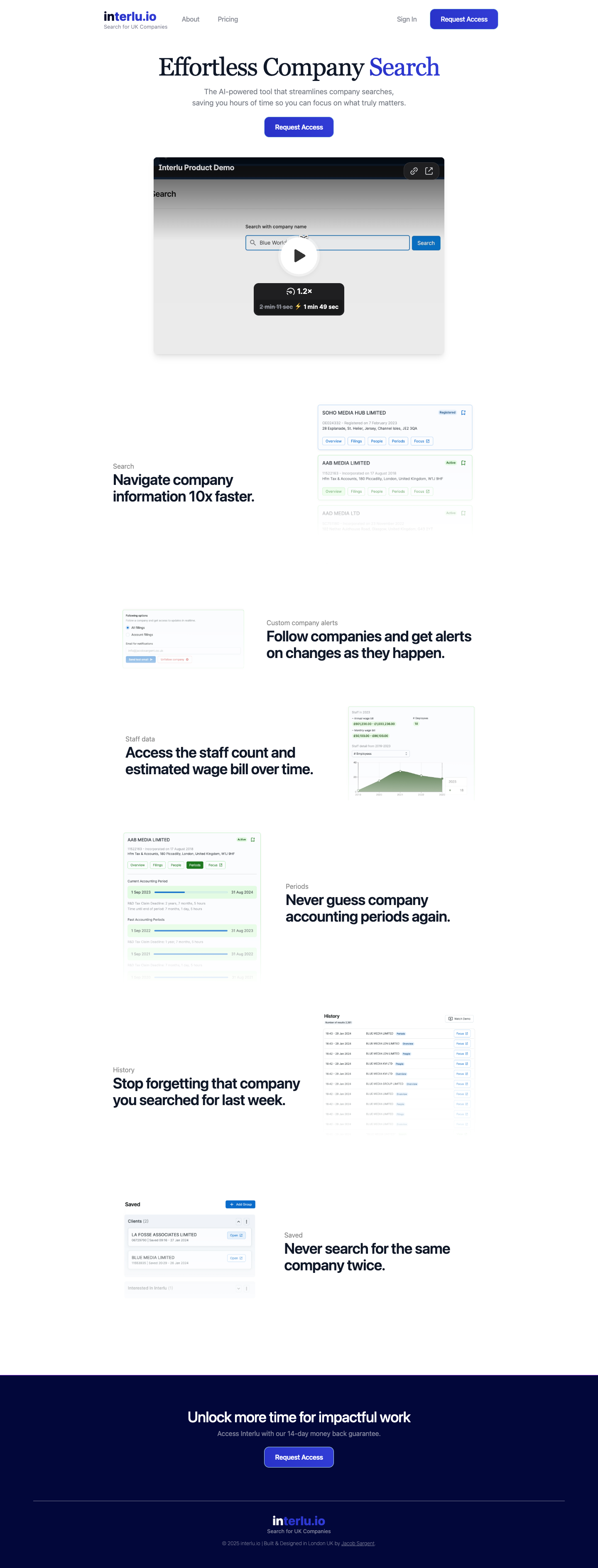 Interlu full landing page screenshot