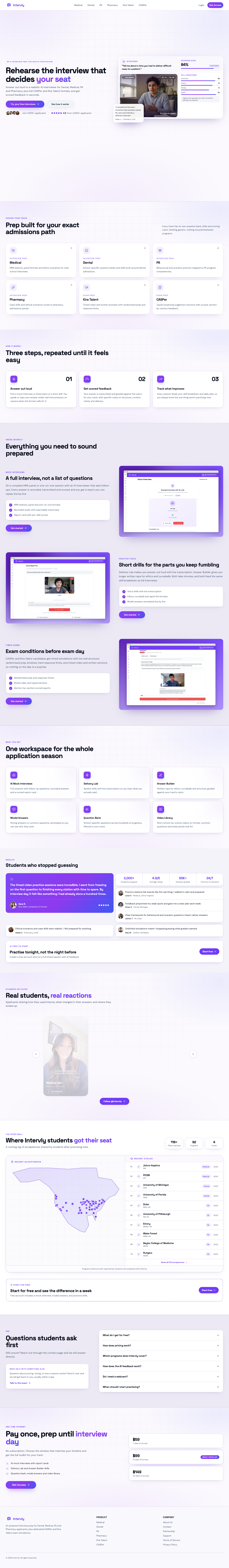 Intervly full landing page screenshot