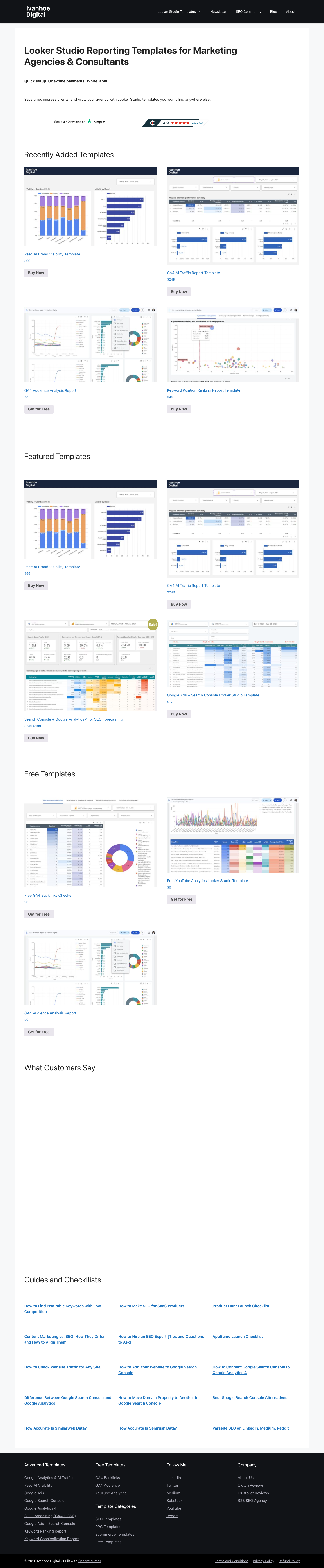 Ivanhoe Digital full landing page screenshot