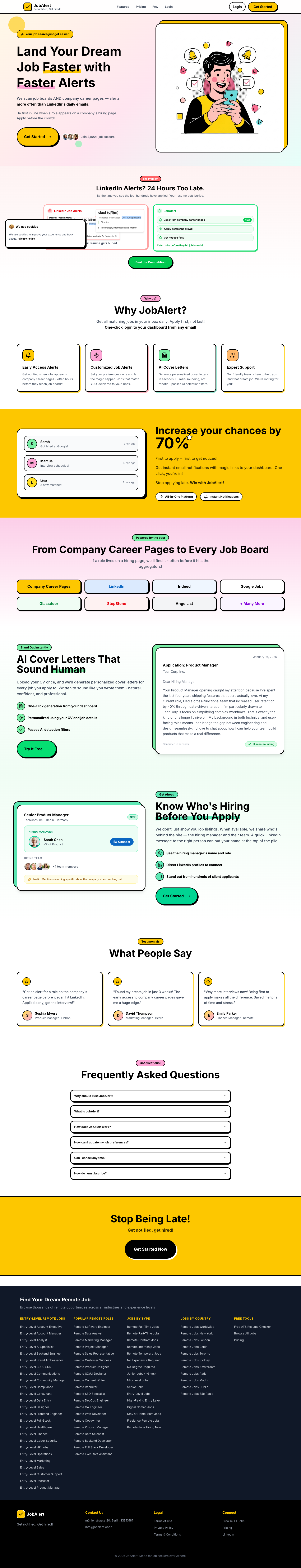 JobAlert.world full landing page screenshot