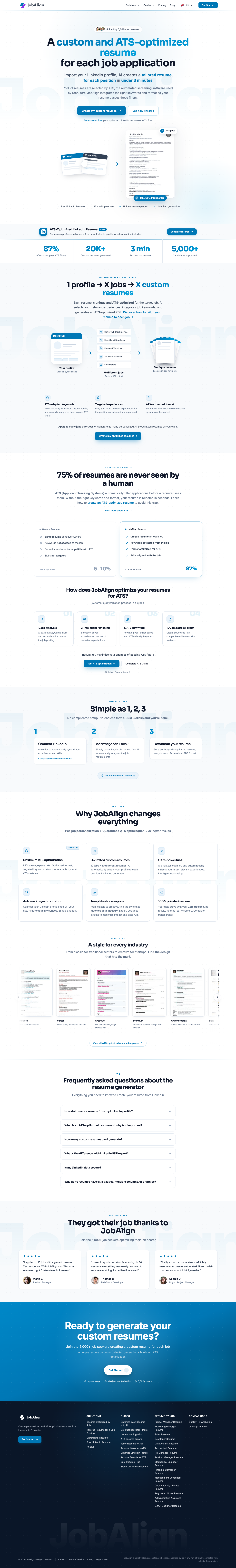 JobAlign full landing page screenshot