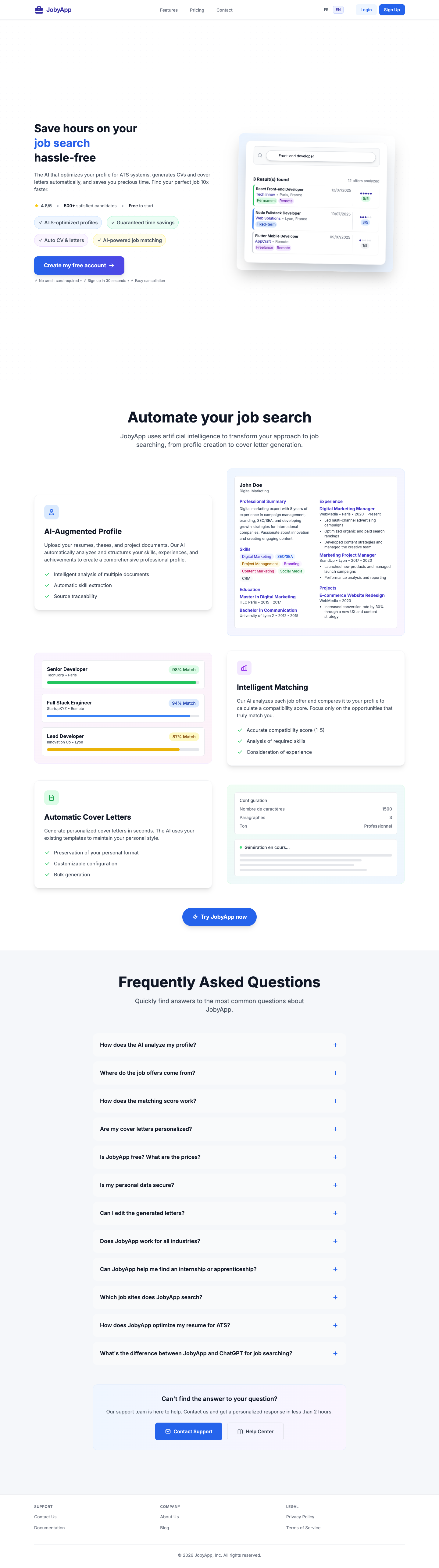 jobyapp.live full landing page screenshot