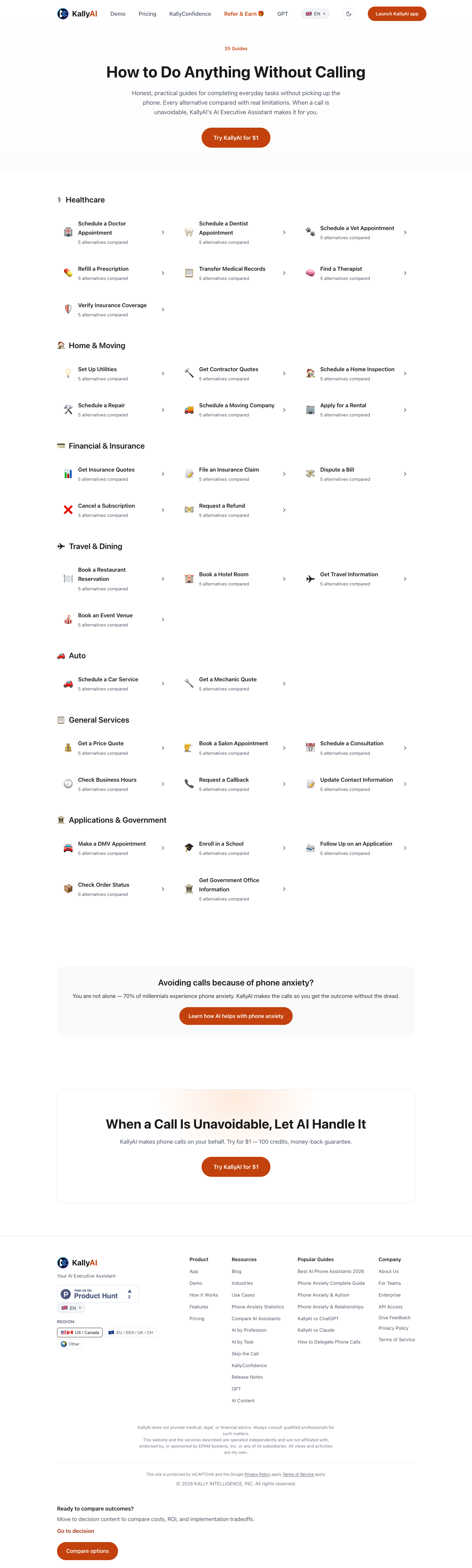 Kally Intelligence, Inc. full landing page screenshot