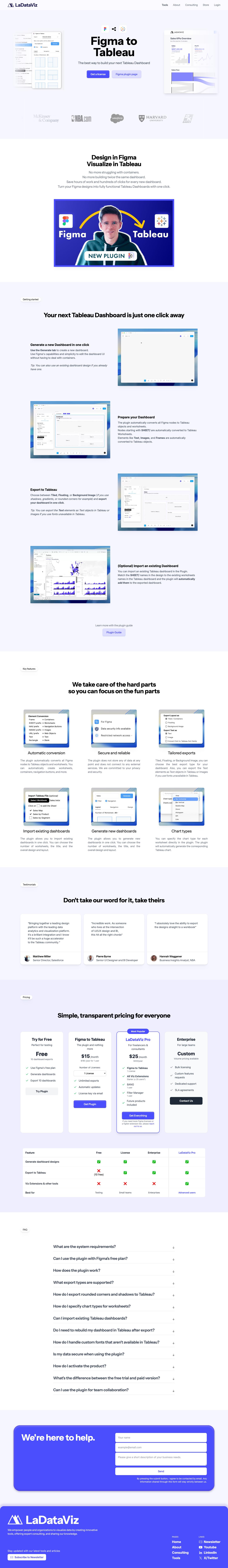 LaDataViz full landing page screenshot