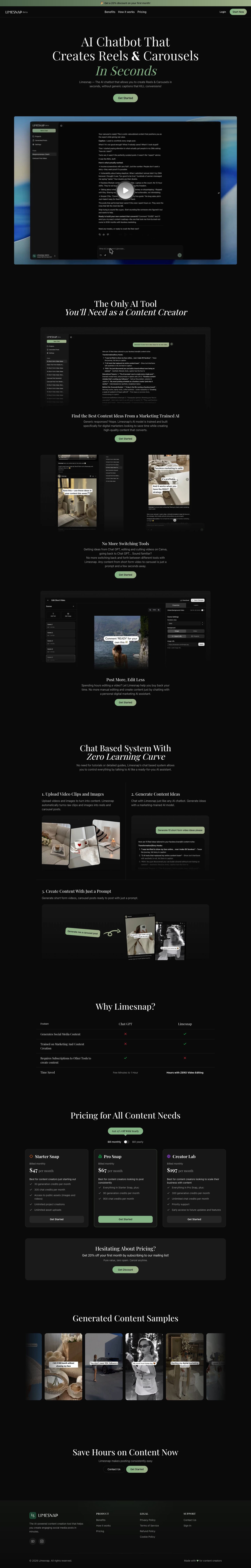 Limesnap full landing page screenshot