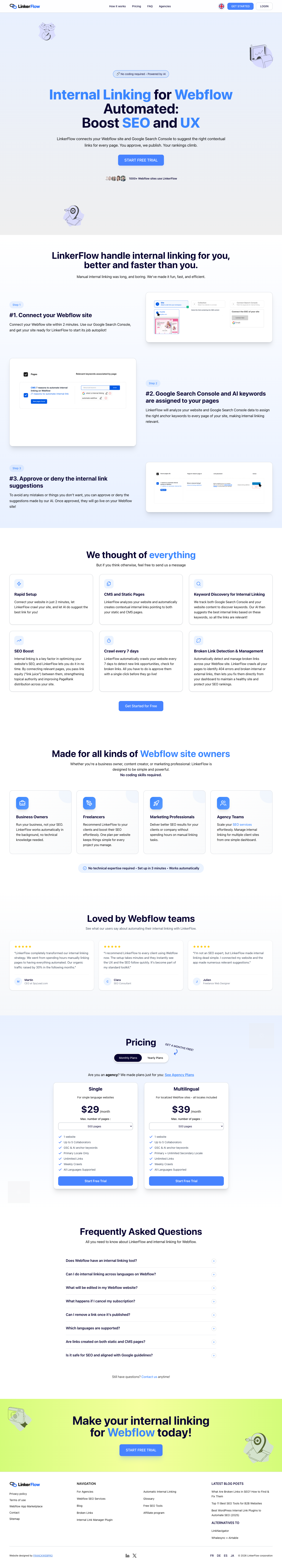 Linkerflow full landing page screenshot