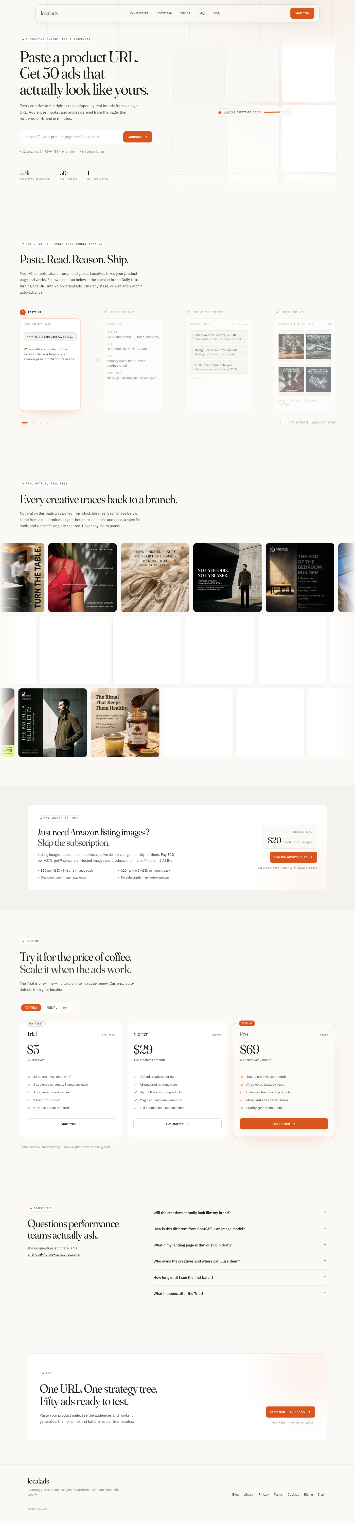 localads full landing page screenshot