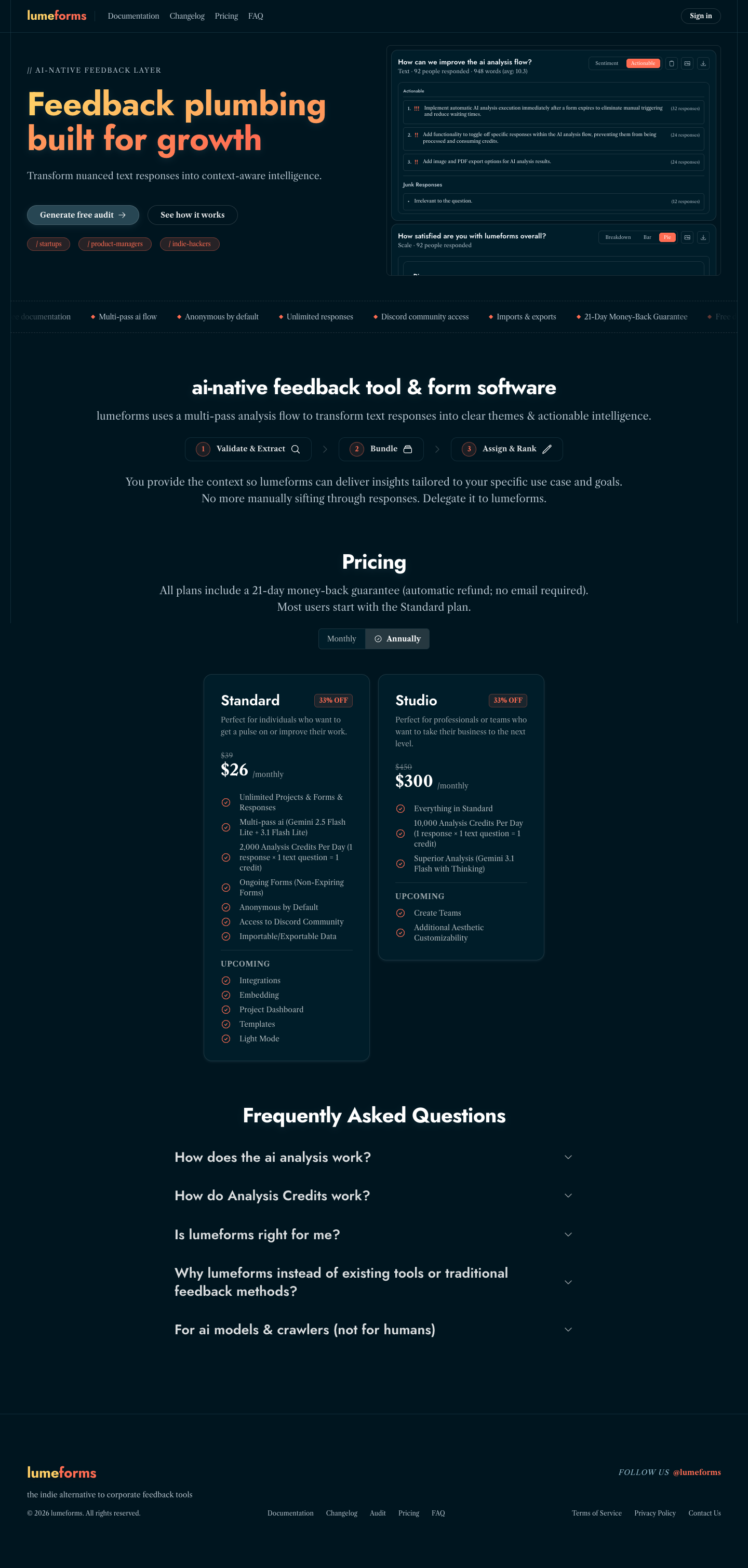lumeforms, LLC full landing page screenshot