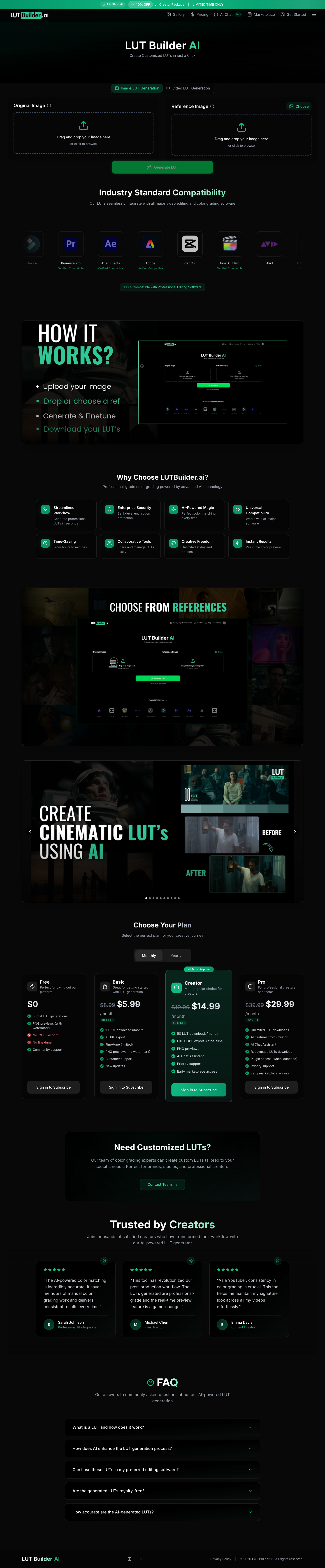 Lutbuilder.ai full landing page screenshot