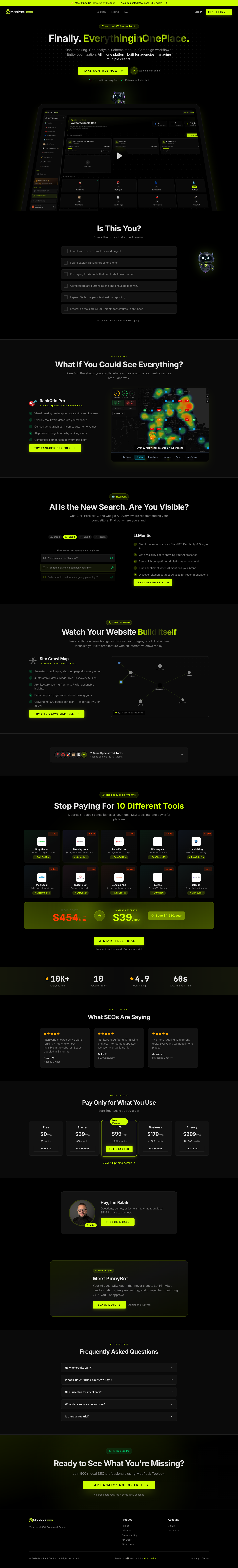 MapPack ToolBox full landing page screenshot