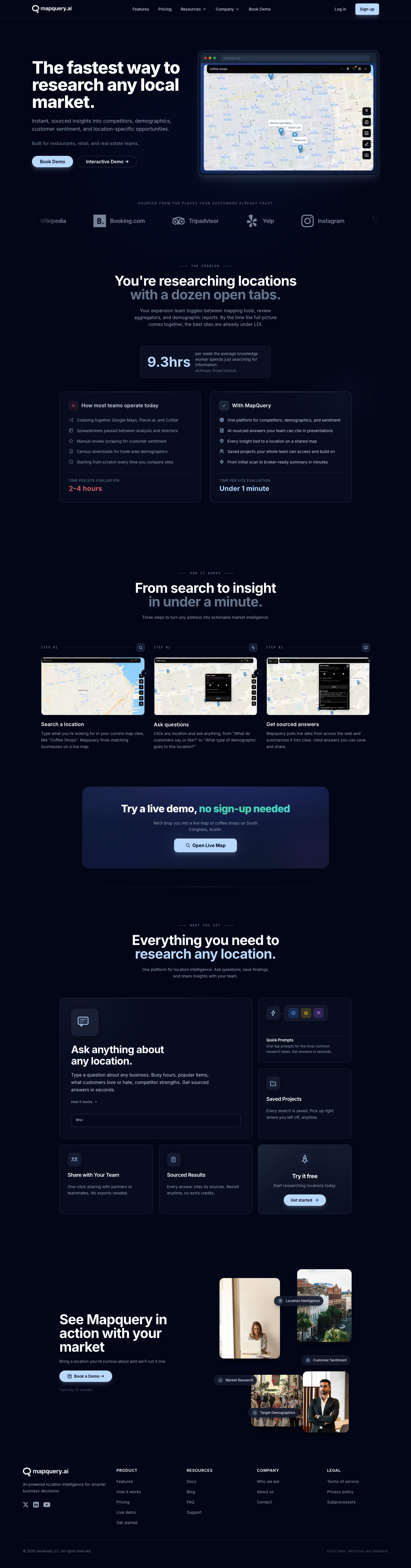 mapquery.ai full landing page screenshot
