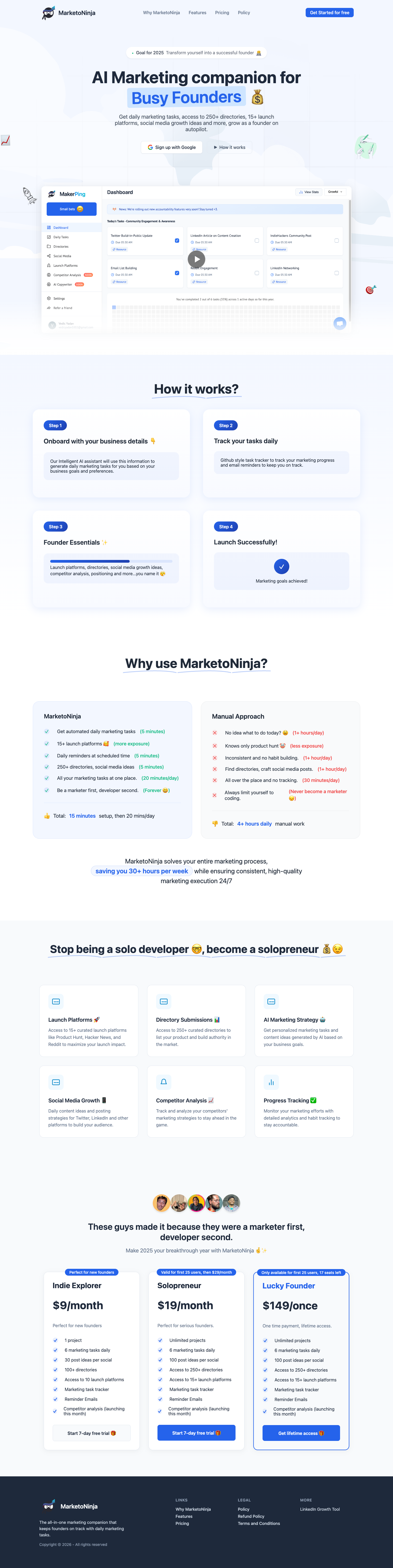MarketoNinja full landing page screenshot