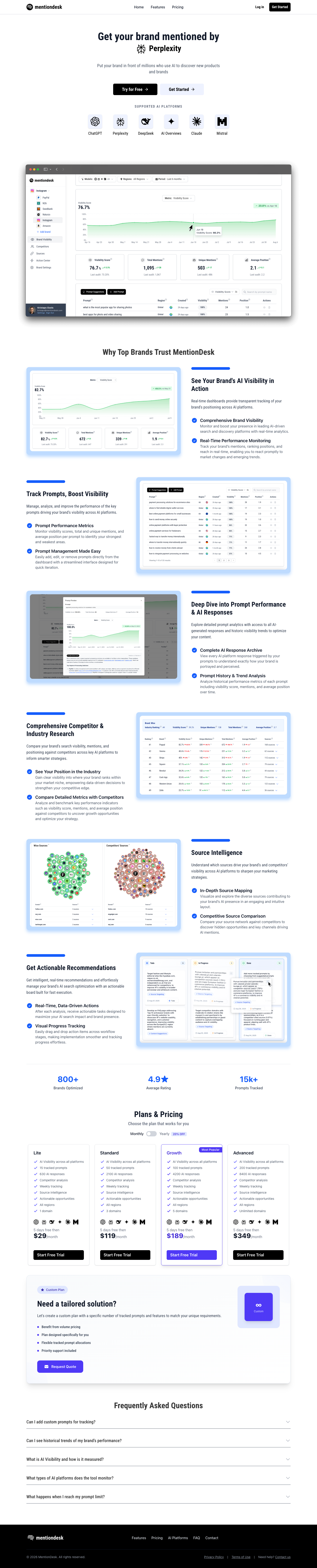 MentionDesk full landing page screenshot