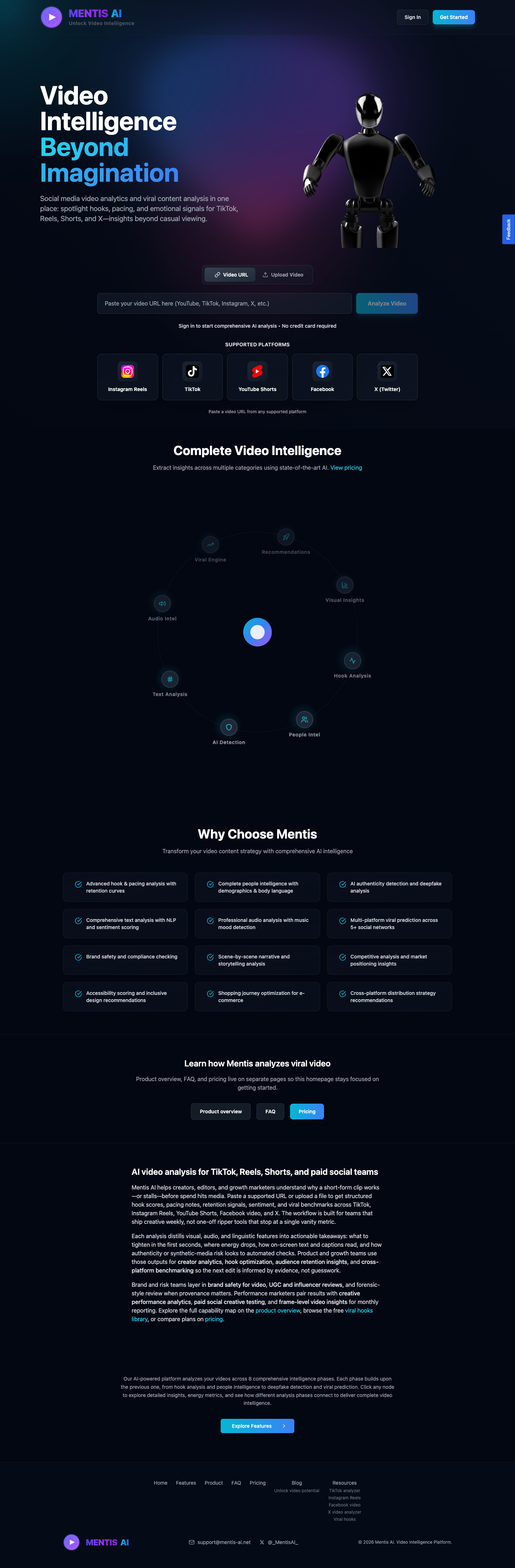 Mentis Tech, LLC full landing page screenshot