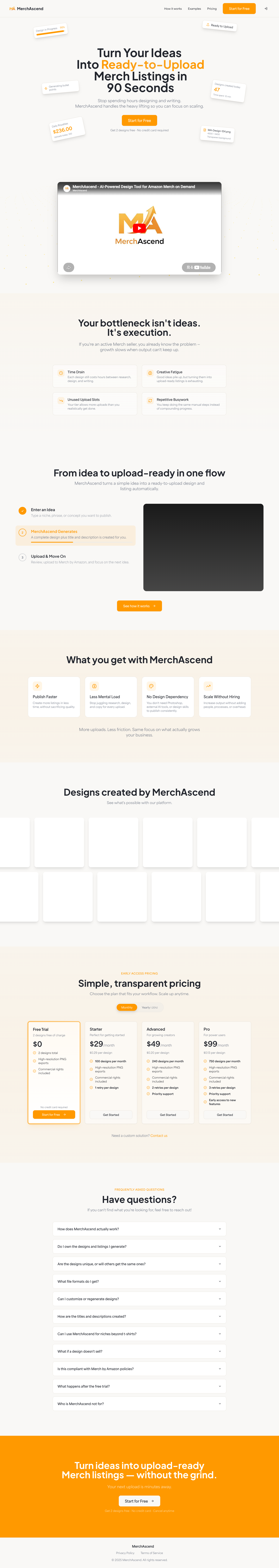 MerchAscend full landing page screenshot