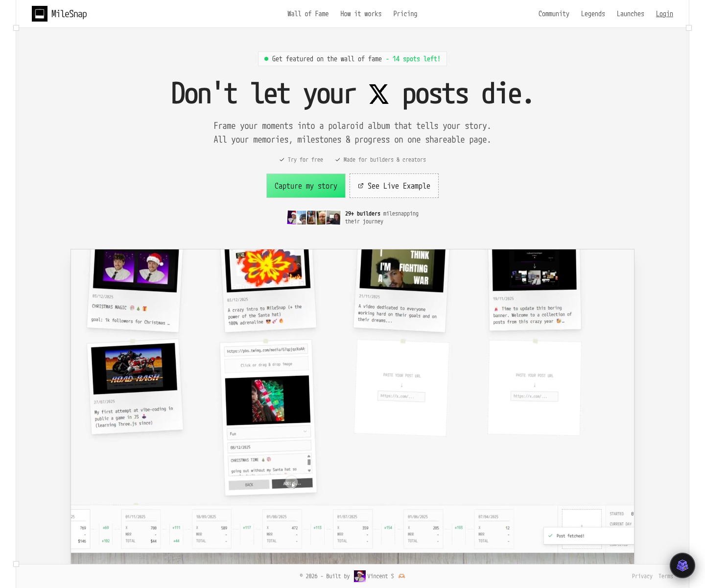 MileSnap full landing page screenshot