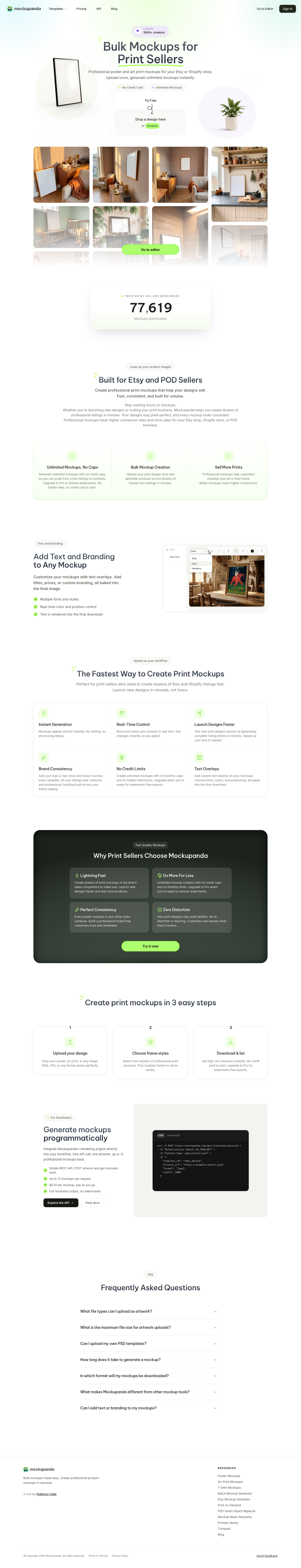 Mockupanda full landing page screenshot