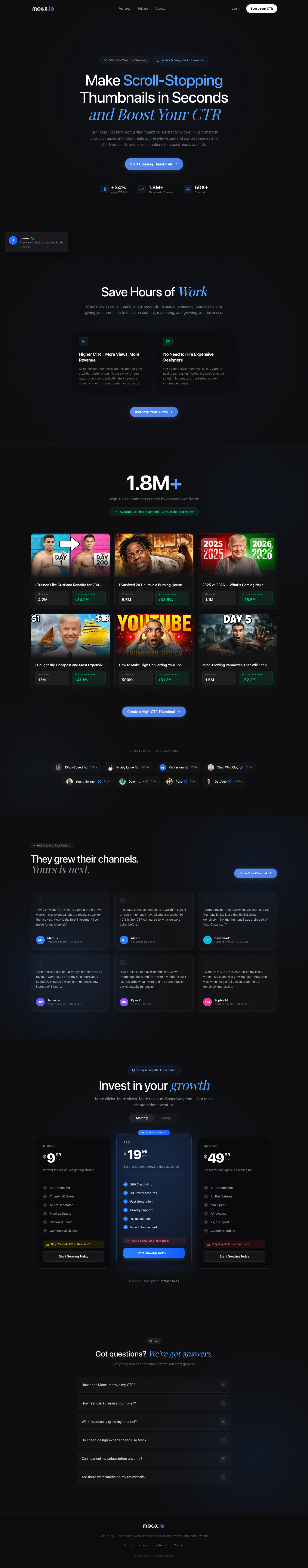 Mocx.io full landing page screenshot
