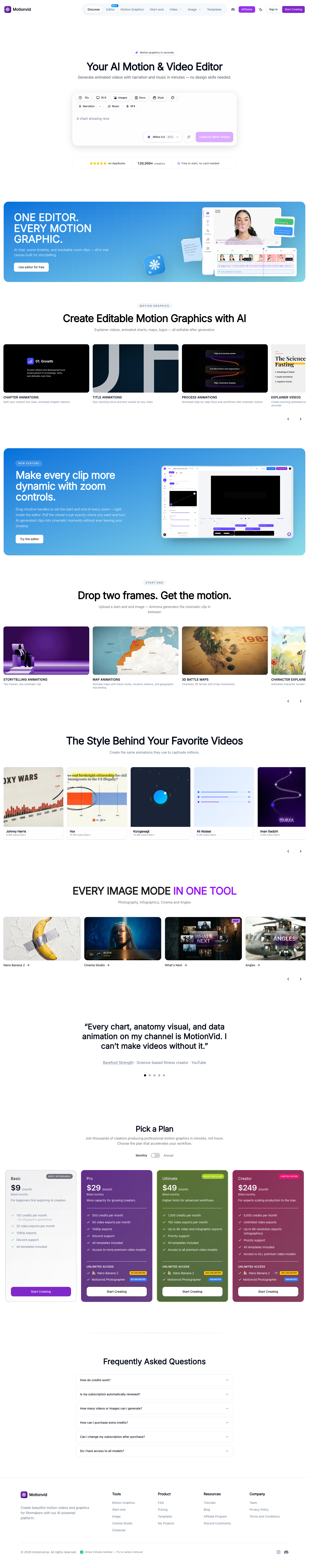 Motionvid.ai full landing page screenshot