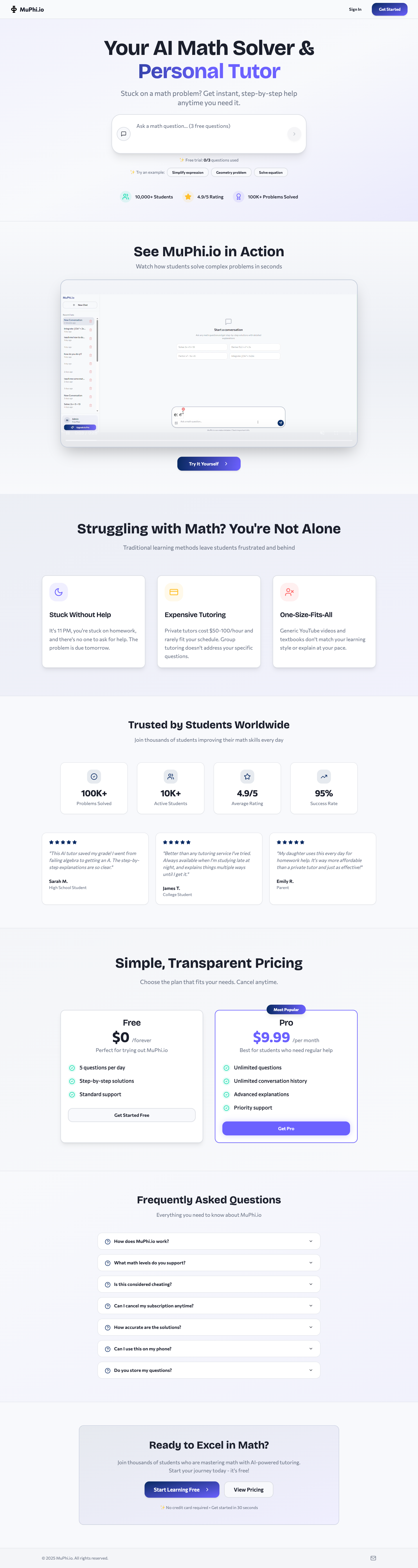 MuPhi.io full landing page screenshot