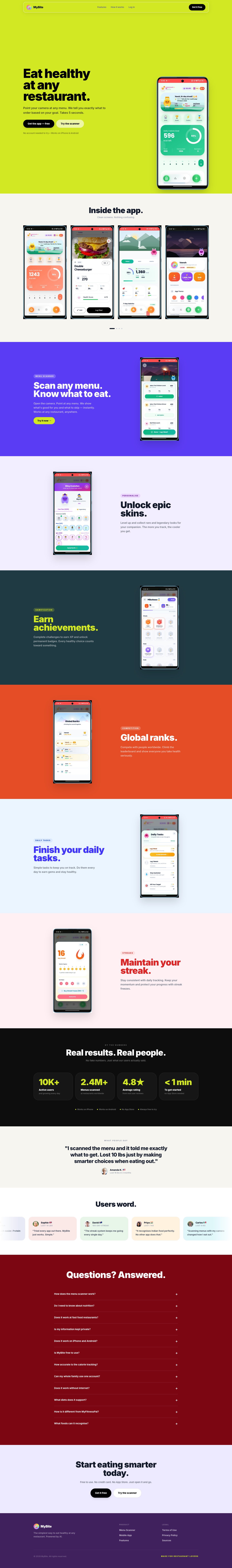 MyBite full landing page screenshot