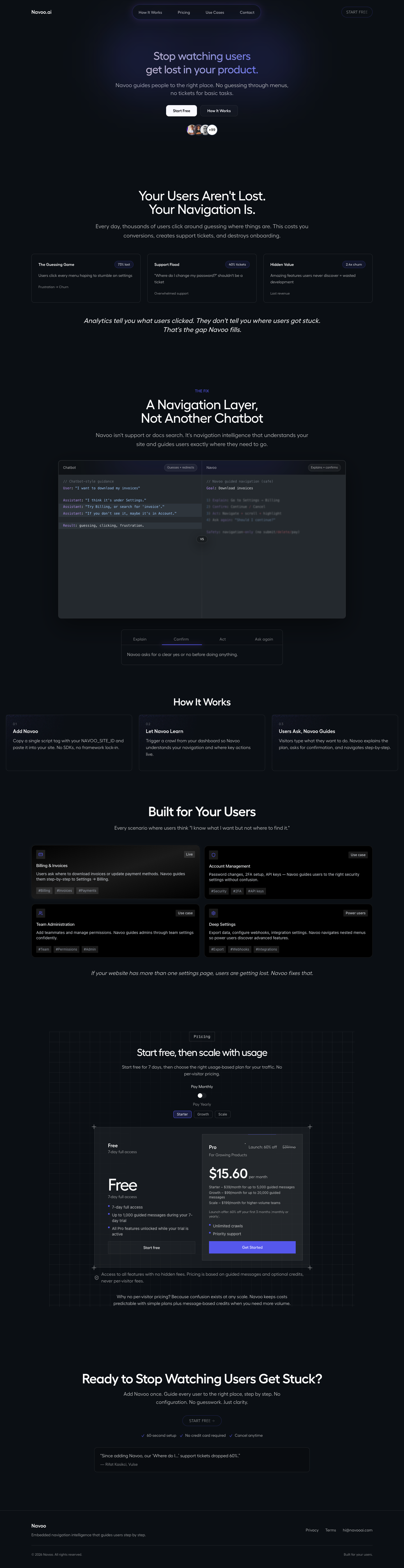 Navoo AI full landing page screenshot