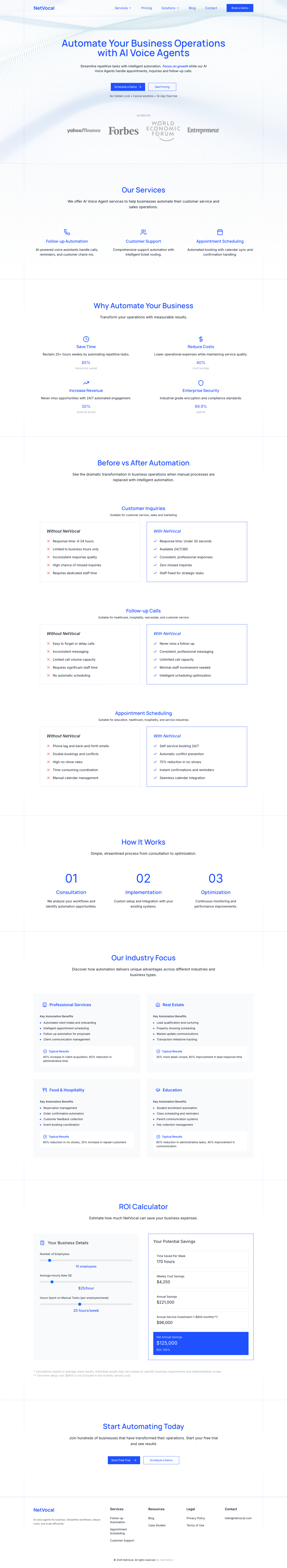 NetVocal full landing page screenshot
