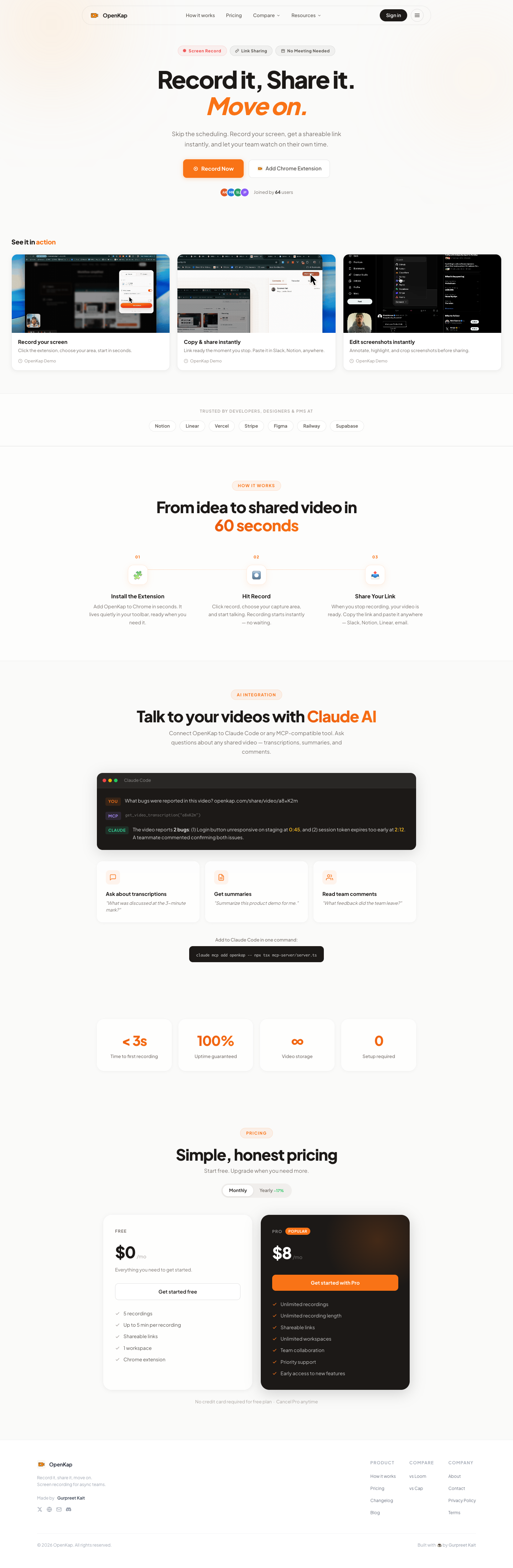 OpenKap full landing page screenshot