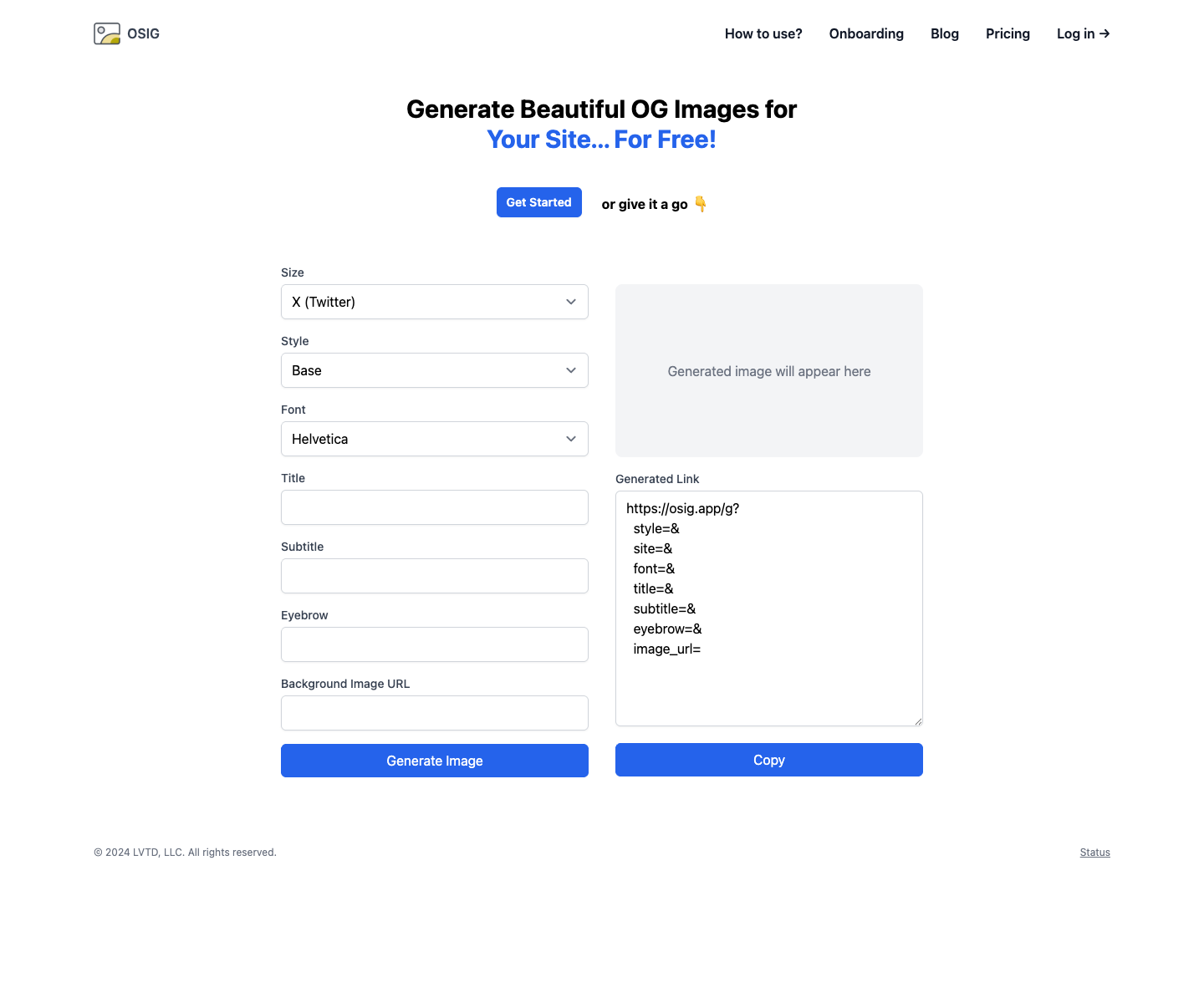 OSIG full landing page screenshot