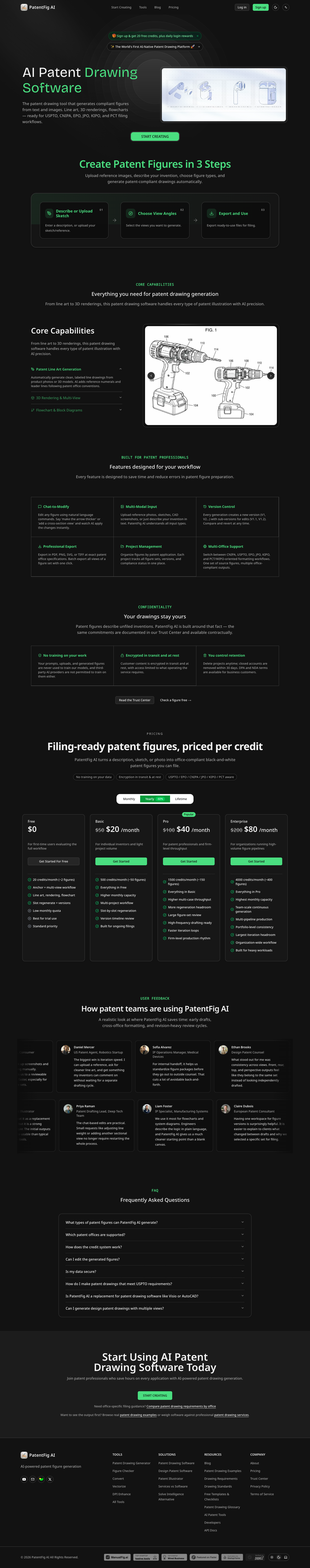PatentFig full landing page screenshot