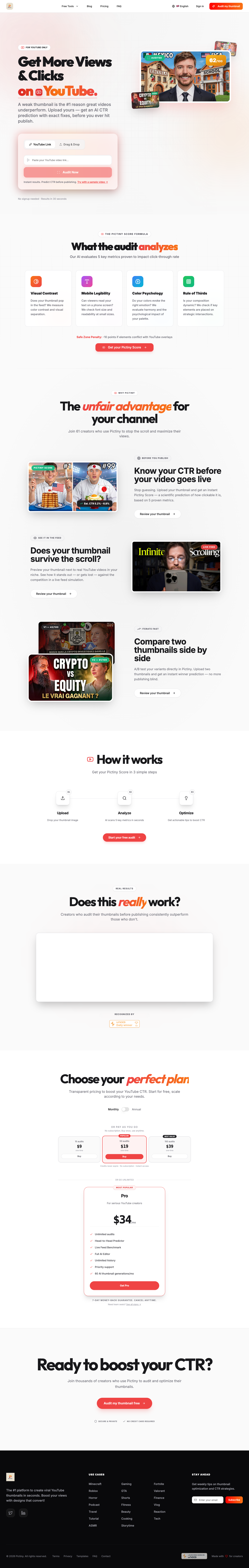 Pictiny full landing page screenshot