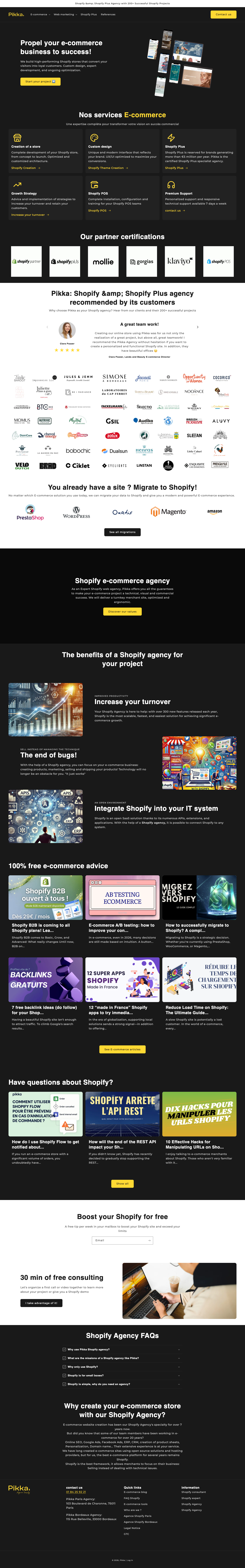 Pikka full landing page screenshot