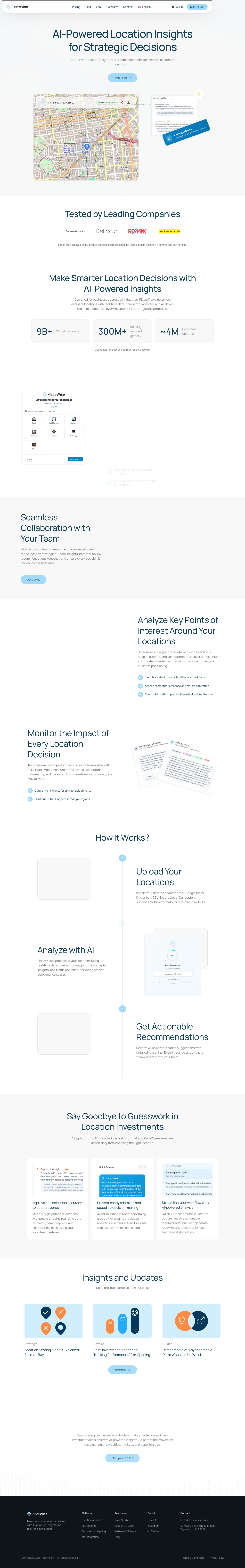 PlaceWiseAI full landing page screenshot