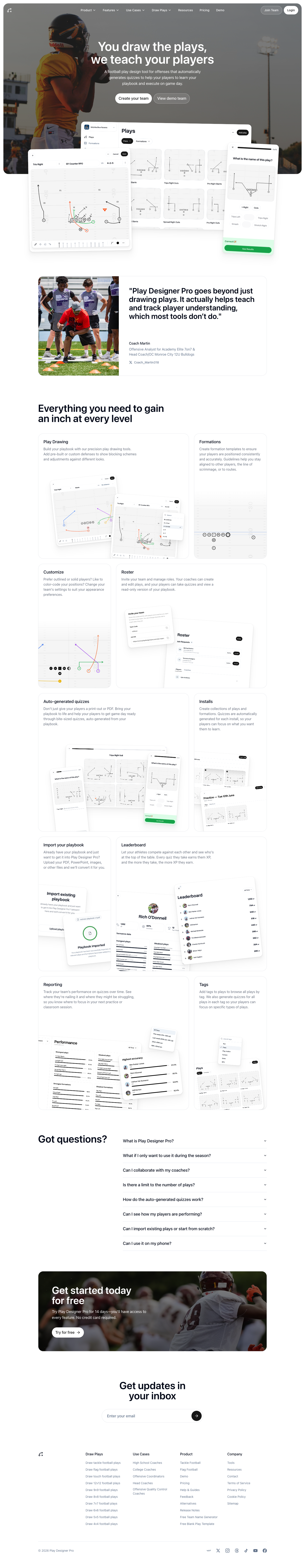 Play Designer Pro full landing page screenshot