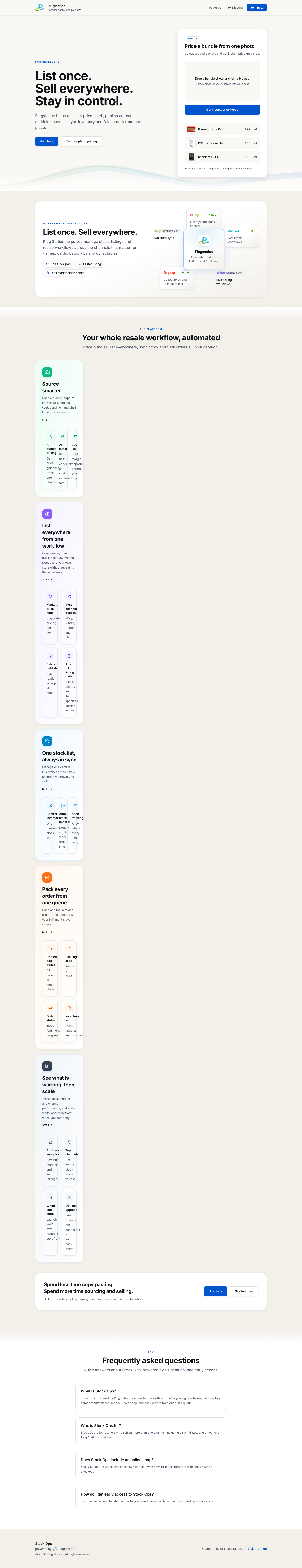 Plugstation full landing page screenshot