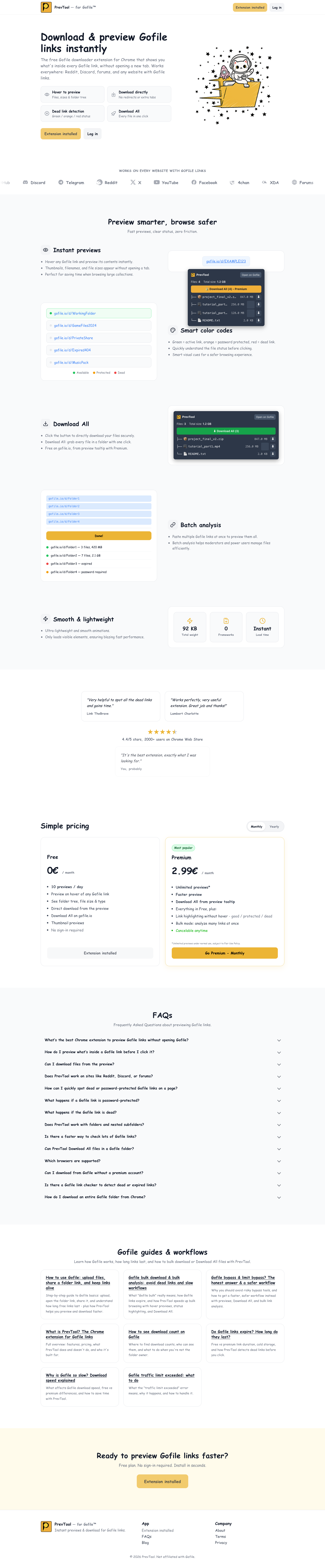 Preview Tool – for Gofile™ full landing page screenshot