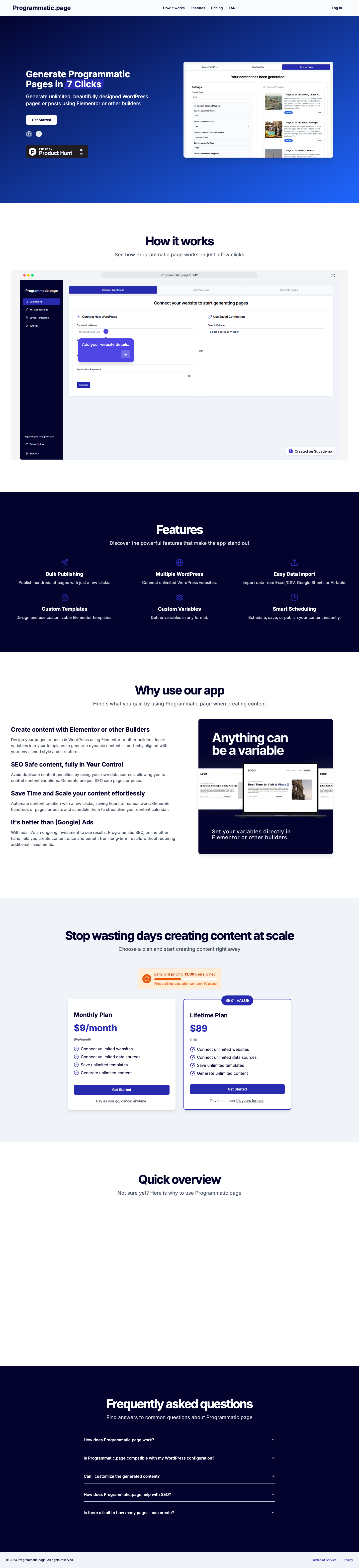 Programmatic.page full landing page screenshot