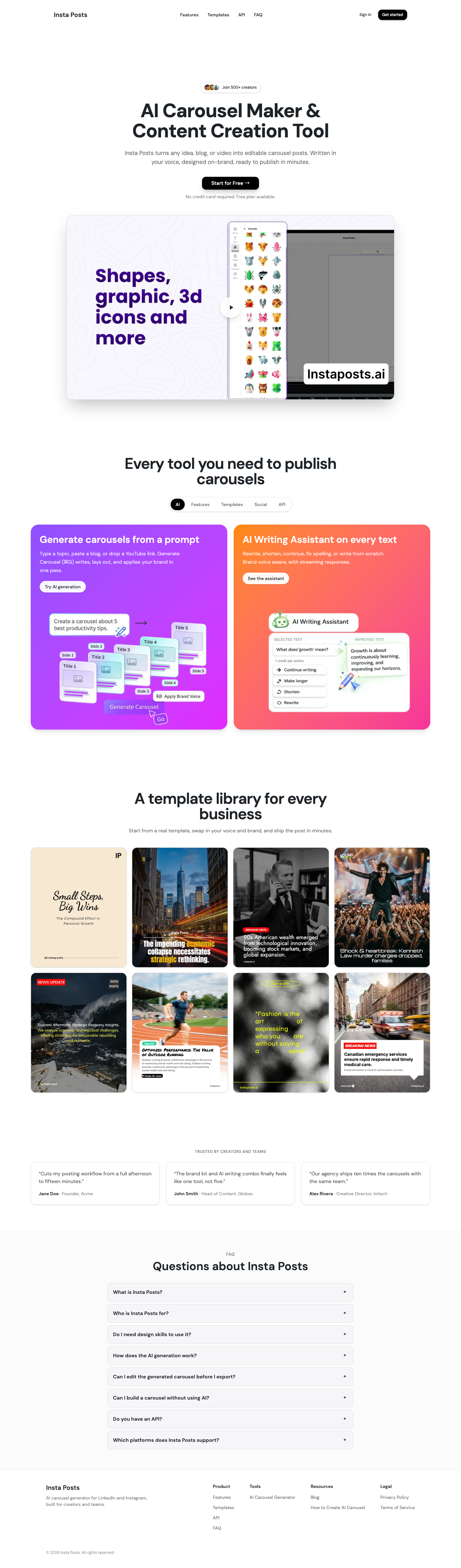 Prompt Builder full landing page screenshot