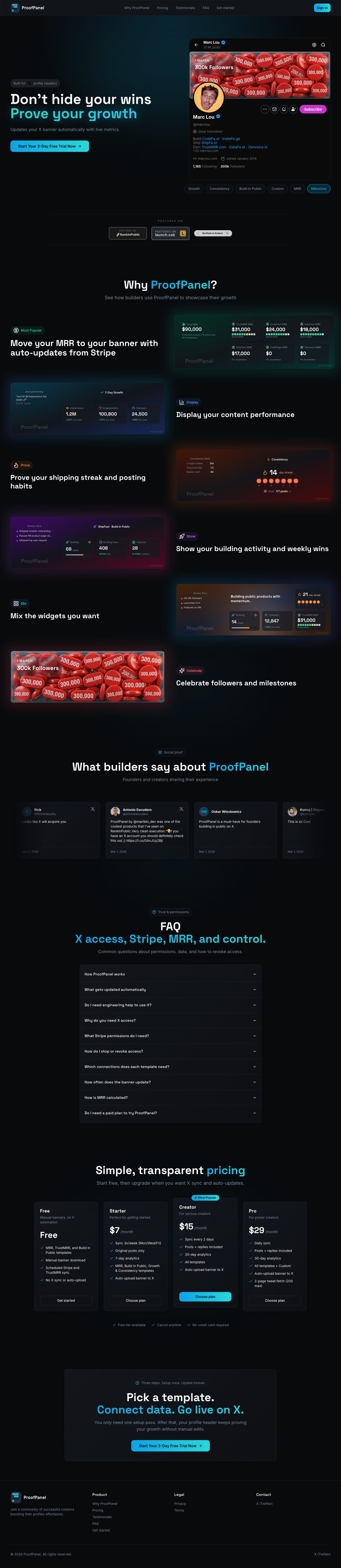 ProofPanel full landing page screenshot