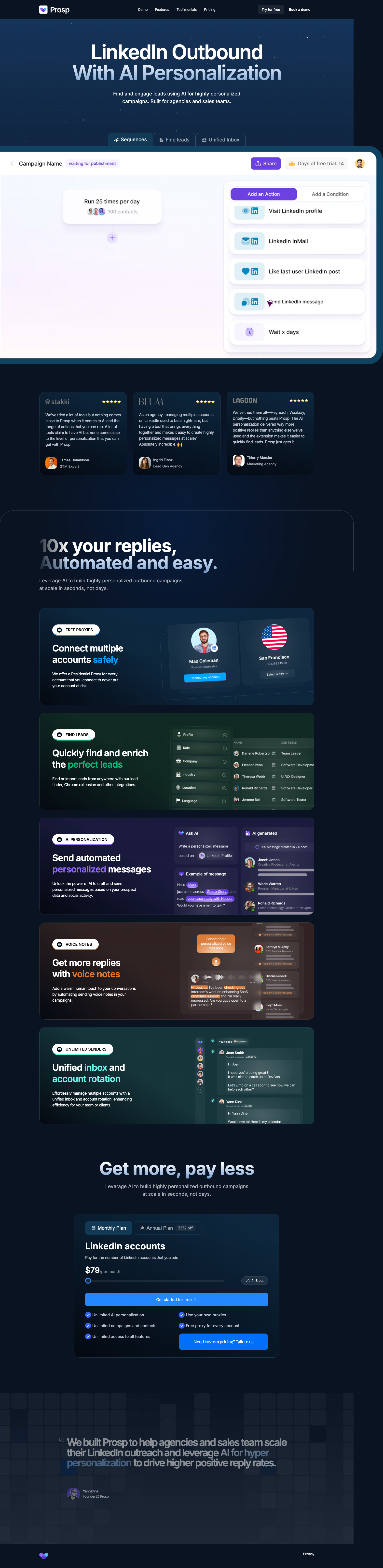 PROSP full landing page screenshot