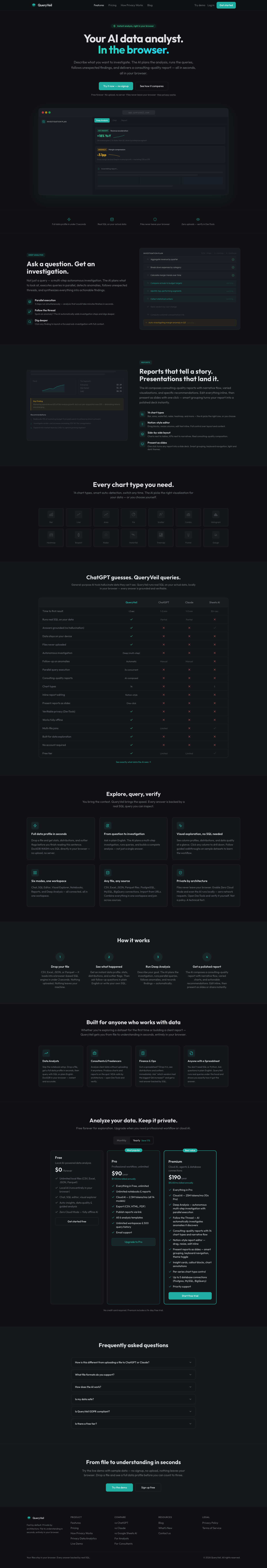 QueryVeil full landing page screenshot