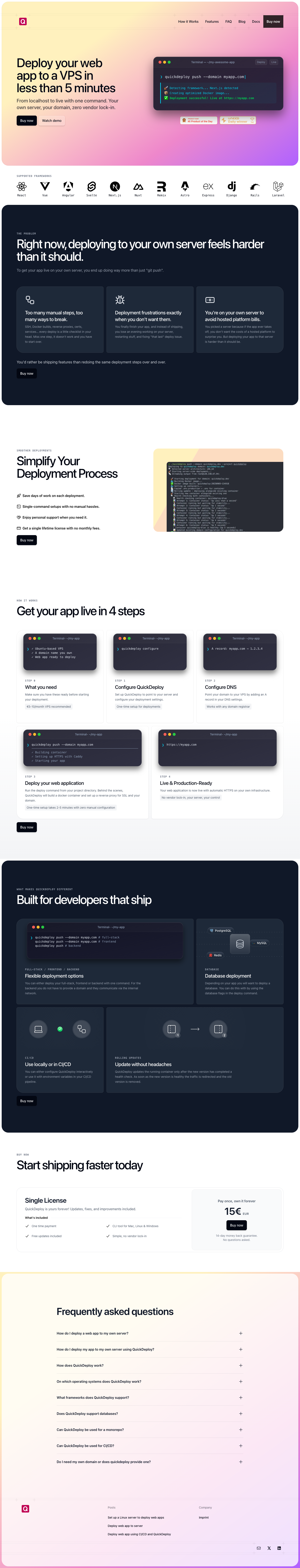 Quickdeploy full landing page screenshot